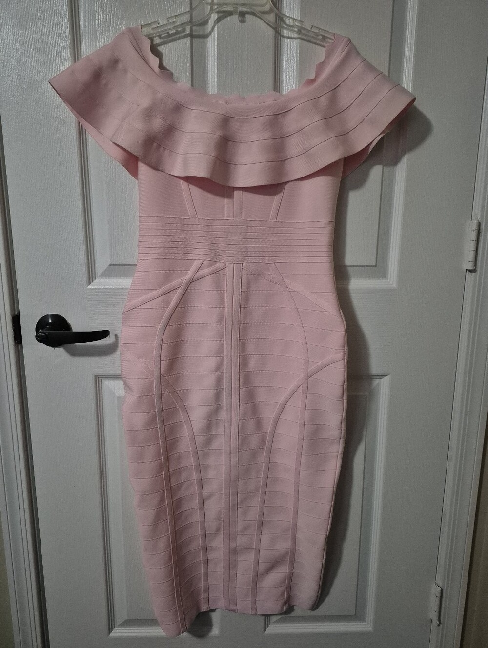 Off-Shoulder Pink Bandage Dress